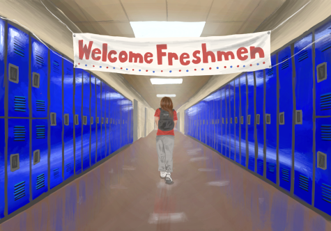Campolindo freshman walks through the hallway.
