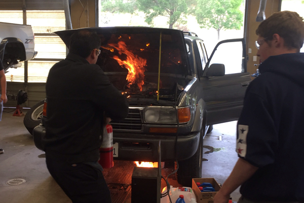 Ignition Sparks Auto Shop Fire