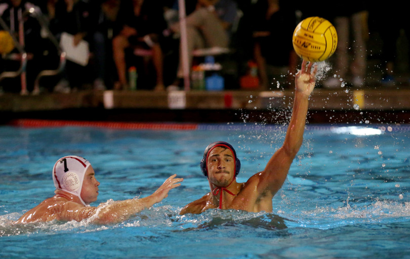Campolindos+Giorgio+Alessandria+%282%29+passes+during+their+water+polo+match+against+Harvard-Westlake+on+October+10.+%28Jane+Tyska%2FBay+Area+News+Group%29