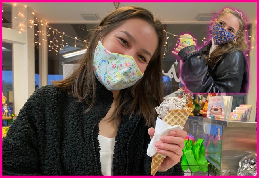 Juniors Gracie Doane and Alissa Flett enjoy their sweet treats from Moragas beloved ice cream shop, Loards.