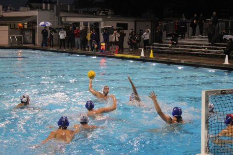 Boys Water Polo team scores against rival Acalanes.