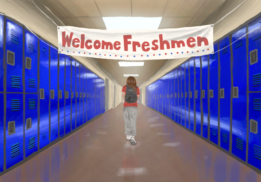 Campolindo freshman walks through the hallway.