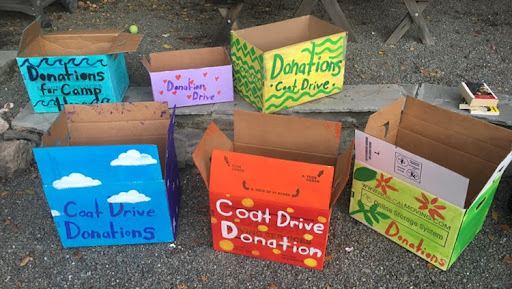Coat drive donations boxes as they were seen around school during the fundraiser.