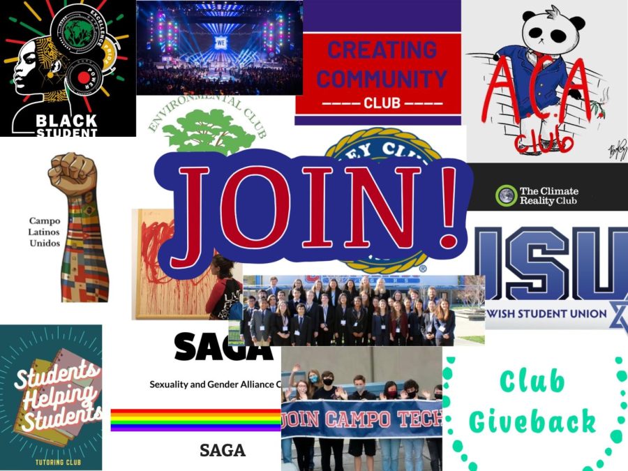 Collage of the different clubs available at Campo.