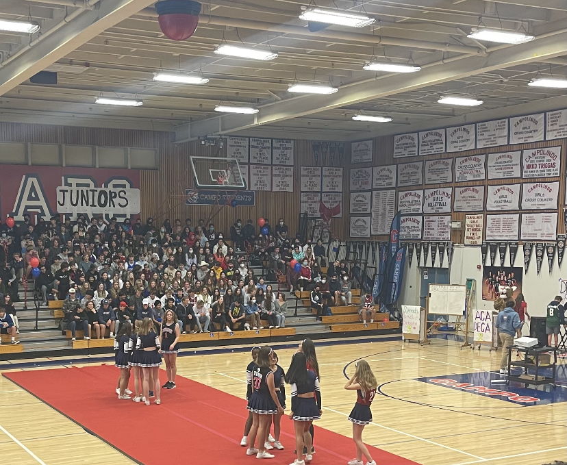 Campolindos Sideline Cheer Performs at Rally