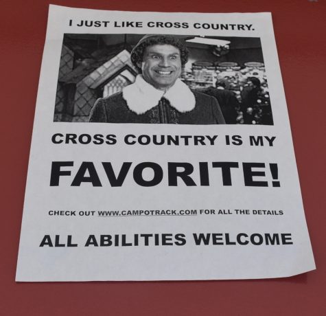Cross country posts advertisements on school walls to promote the program.