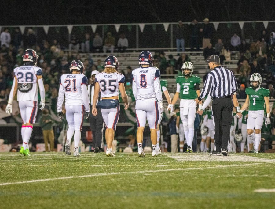 Campolindo Varsity Football faces the Miramonte Matadors on the Matadors' home field.