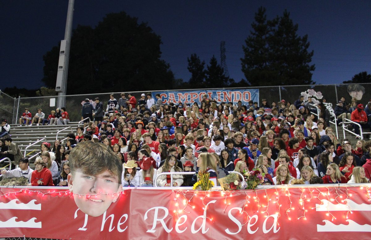 The Red Sea eagerly watches the Senior Night celebration.