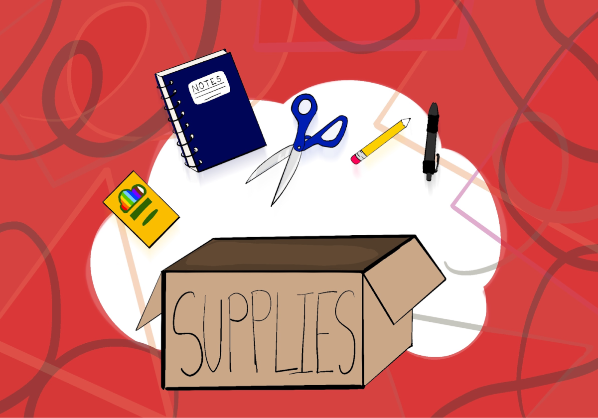 The drive encouraged people to bring notebooks, pencils, pens, and other gently used supplies.